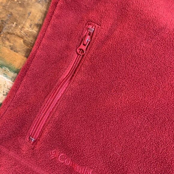 🦉/ Columbia Maroon Fleece Full-Zip Vest Sz M - Picture 5 of 9